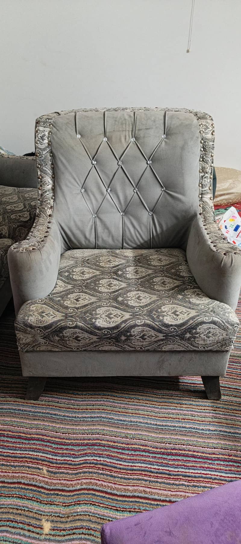 sofa set/5 seater/wing sofa/high back sofa/wood 0