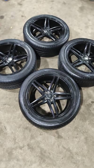 17 size 100 pcd 5 nut corrola perius allorim + tyre
