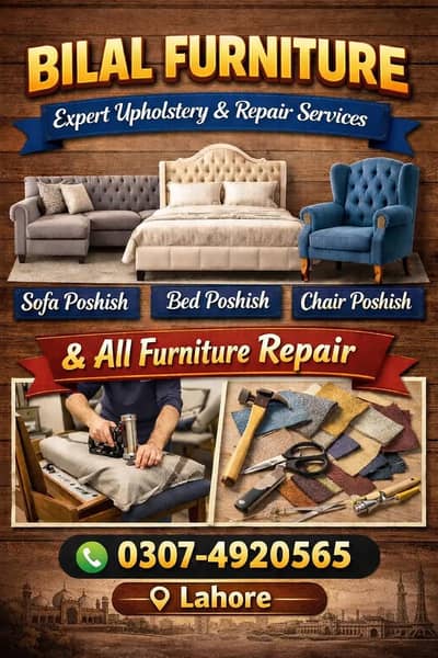 sofa poshish, bad poshish, chair poshish. service available in Lahore