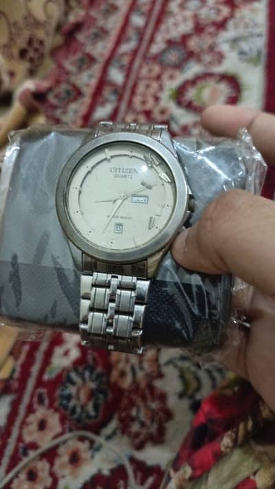 citizen silver stainless steel watch for sale price 15k negotiable