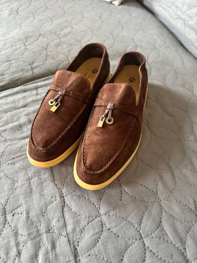 Loro piana brown suede Summer walk Womens loafers