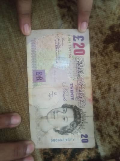 vintage 20 pounds currency note for sale