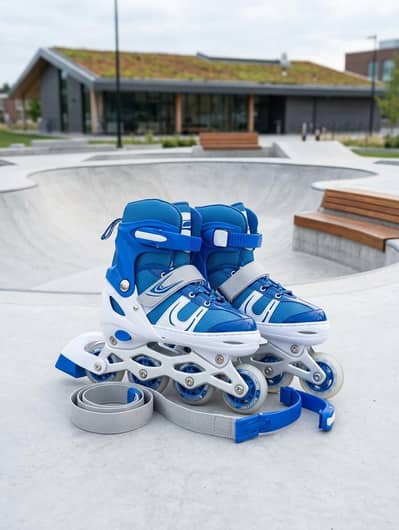 Blue & White Inline Skates (Rollerblades) for Sale