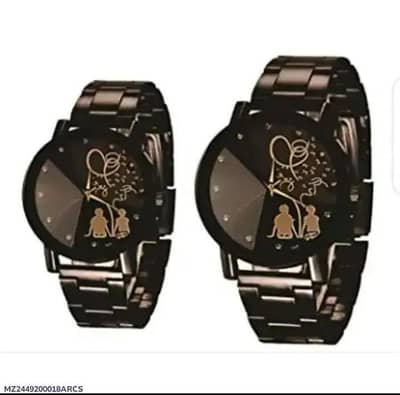 Couple Black Watch - Unisex Quartz - New Box Pack Karachi