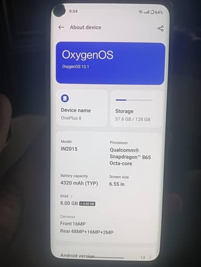 One Plus 8 8+8 128 pta approved exchange possible 03277787736