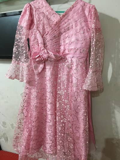 barbie pink frock with dupattas