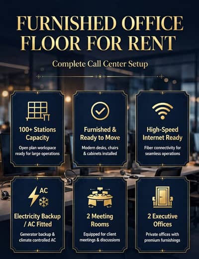 Large Office Setup for Rent, Best For Call Centres, BPO & Large Teams! Ghauri Town Phase 5, Islamabad
