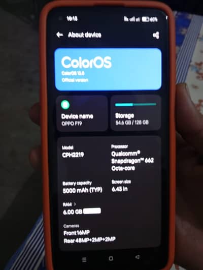 OPPO F19 with box condition AP ka samny ha