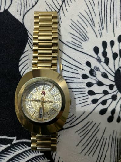 Rado Star Day-Date Golden Watche For Men - Full Golden chain