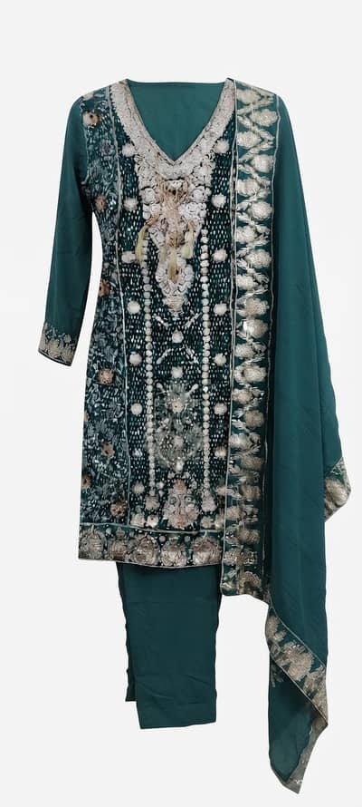 Party Wear 3 piece embroidery suits for women or girl standard size