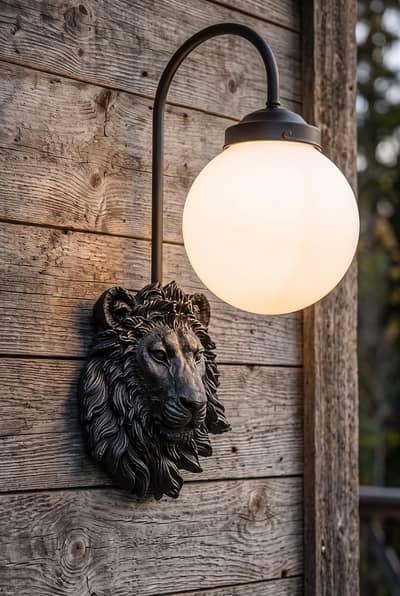 Wall Lamp - Lion Scuilputre Wal Lamp - Majestic Wall lamp Lion