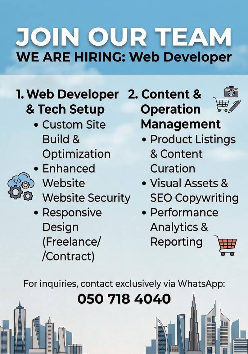 looking for web developer and content management and operation 0