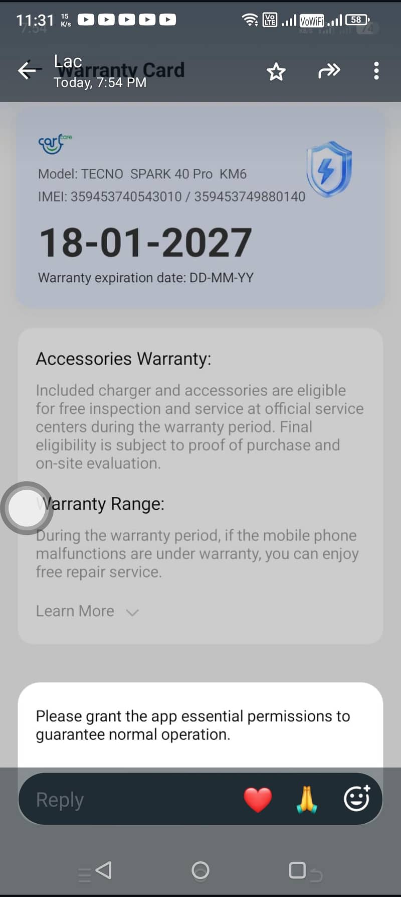 Tecno Spark 40 pro 1