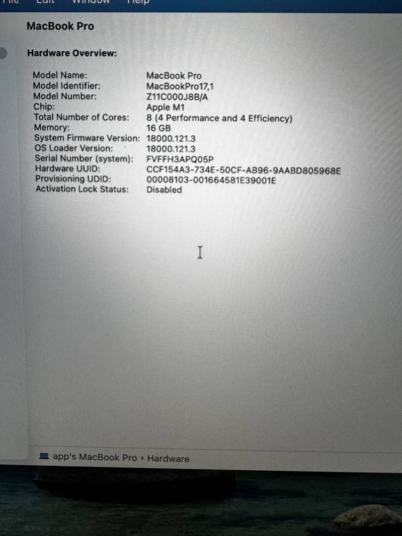 Macbook pro m1 8