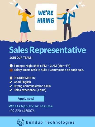 [HIRING] Night Shift Sales & Support Representatives