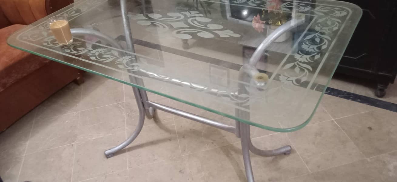Glass Dining Table Without Chairs 0