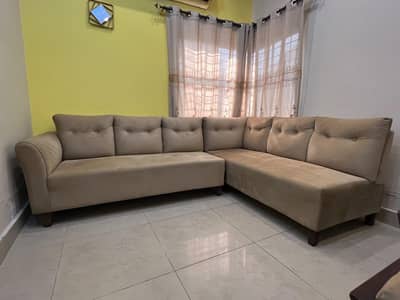 L-Shape Corner Sofa - Barely Used - Premium Foam