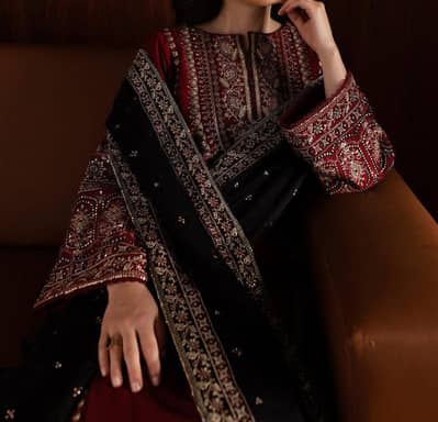 Beautiful Embroidered unstitched 3,pc suit