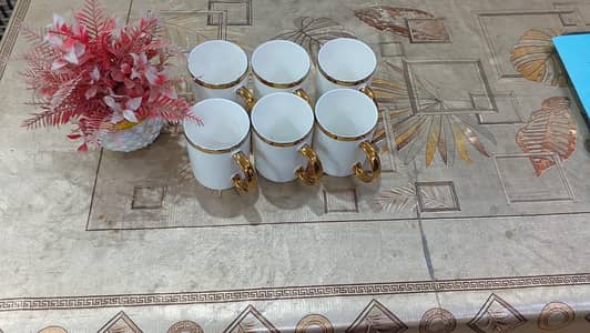 White Golden Tea Cups