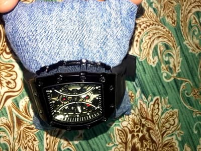 Brand New Black Skeleton Design Stylish Wrist Watch