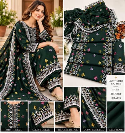 Cotton Cross-stitch heavy thread embroidery 3pc