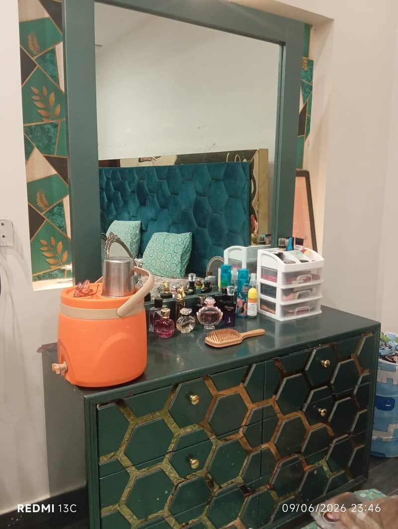 Bed with dressing table without mattress 2