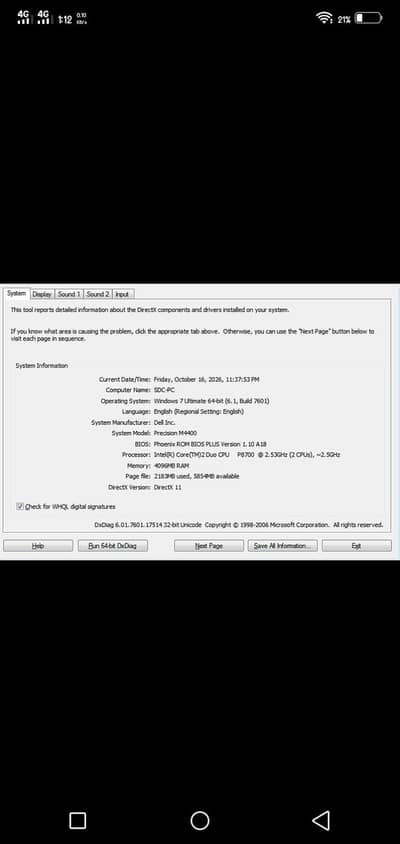 Dell Precision M4400 Core 2 Duo 4GB RAM 15.4" Display - Good Condition