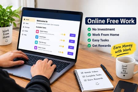 Part time job avaliable ,Online Earing ,Home work
