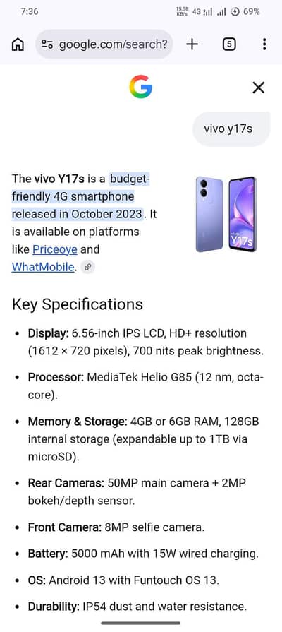 Vivo Y17s
