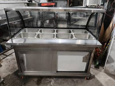 Commercial Salad Bar with 8 Bowls – Size 54 × 30 Inches