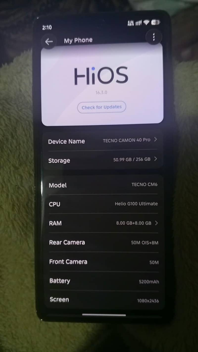Tecno CAMON 40 Pro 7