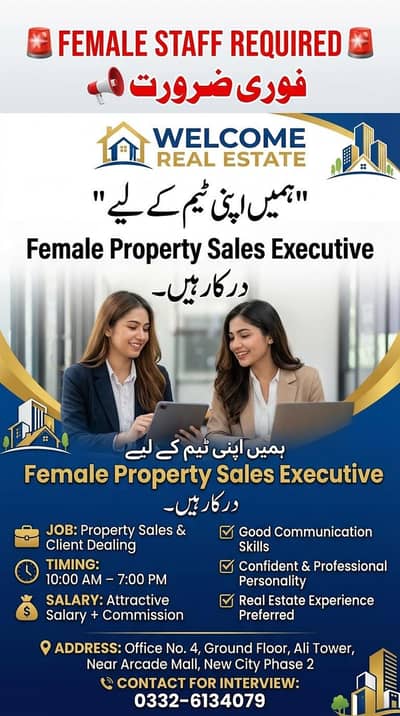 We need a professional staff for Real Estate office