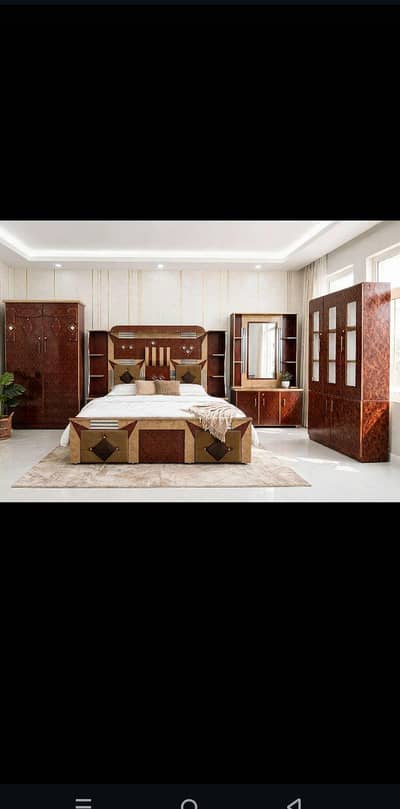 4 piece premium  burl bed set MDA chowk multan