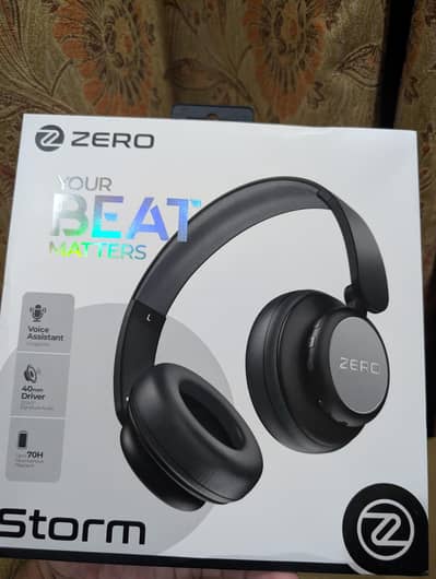 ZERO Storm Black Wireless Headphones – Brand New Box Packed