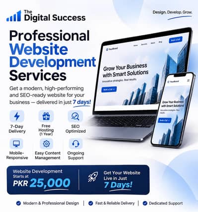 Professional Website Development – 7 Days Delivery | Rs. 25,000