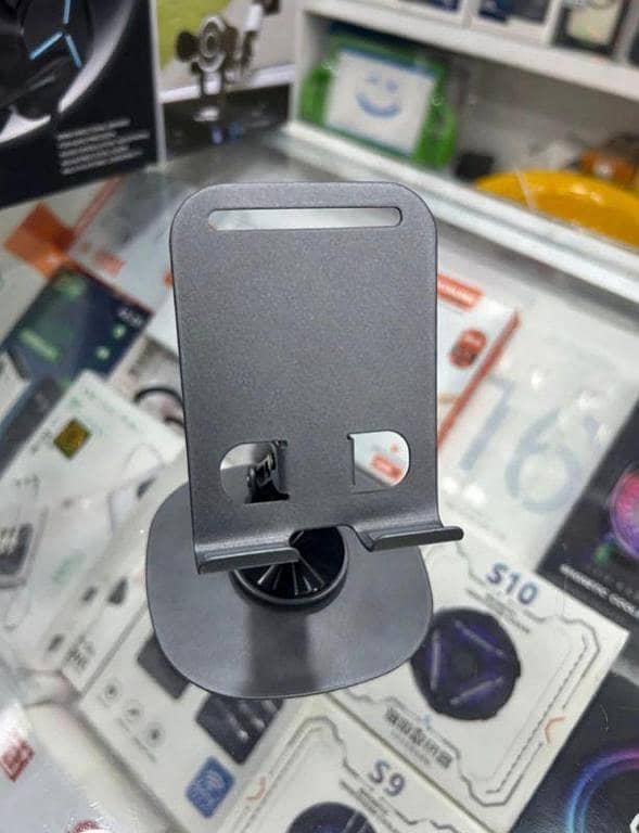 360° Rotating Aluminum Desktop Phone Stand – Foldable & Multi-Angle Adjustable Metal Cradle Holder for Desk, Compatible with All Smartphones