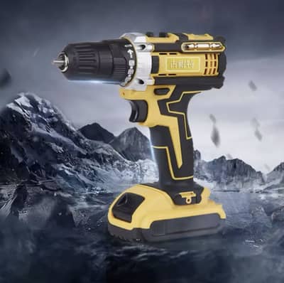 Rechargeable Drill Machine within multiple heads 2 batteries