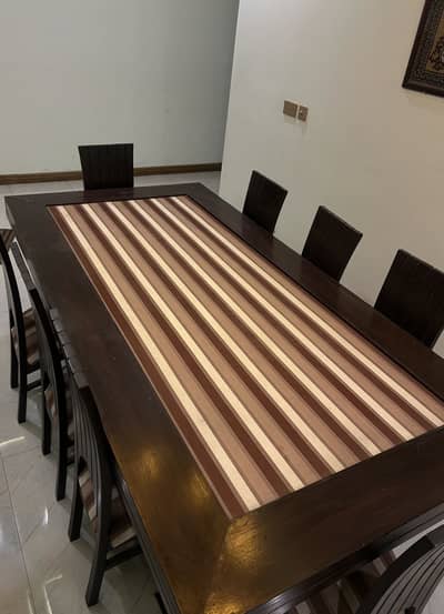 Premium Heavy Solid Wood 8-Seater Dining Sett