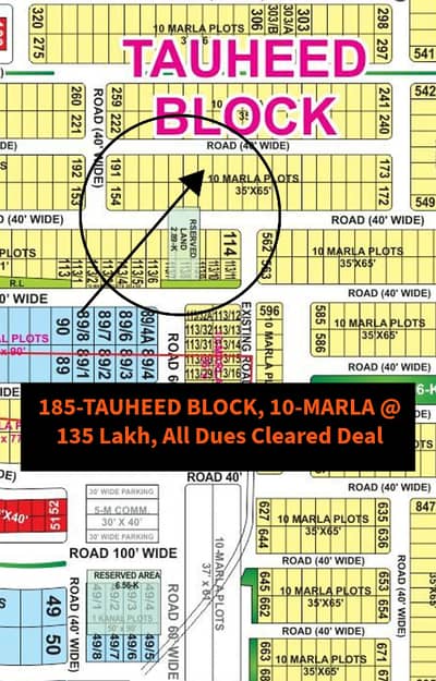 10 Marla Plot for Sale in Tauheed Block, Bahria Town Lahore | Prime Location | Excellent Investment Opportunity