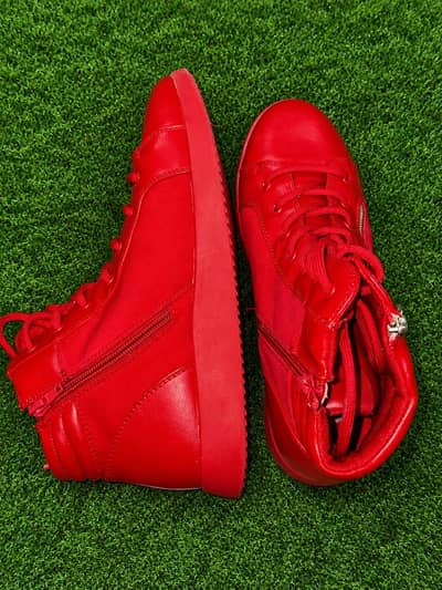 Call it spring | Red high top sneakers