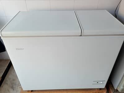 Haier doubble door deep freezer bilkul new h