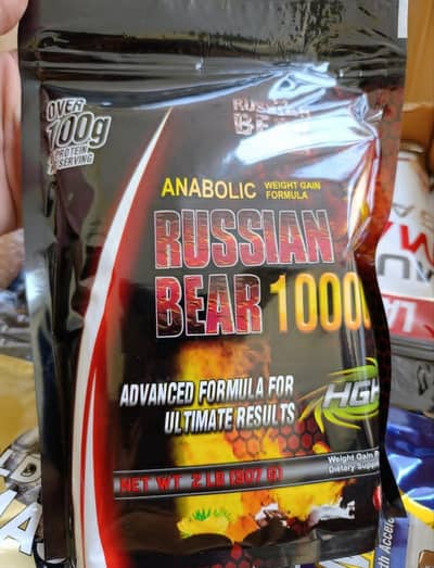 1kg Weight Gainer Russia Bear٫ Anabolic Mass, whey٫ Rc King Mass