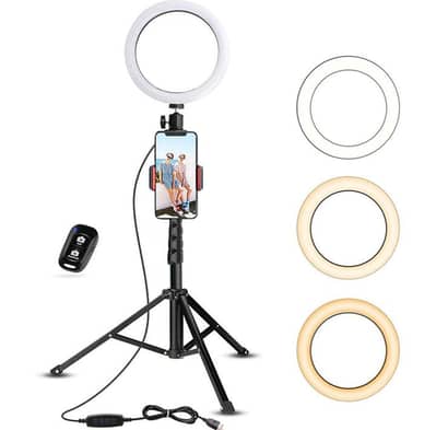 Mobile Phone Tripod with LED Ring Light
