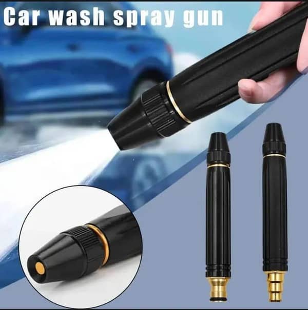 T  Adjustable High Pressure Water Spray Nozzle for Hose Pipe | Metal Water Spray Gun with Pressure Booster | Portable Brass Nozzle for Gardening, Car Wash, and Cleaning