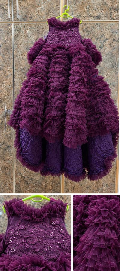 Beautiful Purple Fancy Party Dress for Girls (6–8 Years)