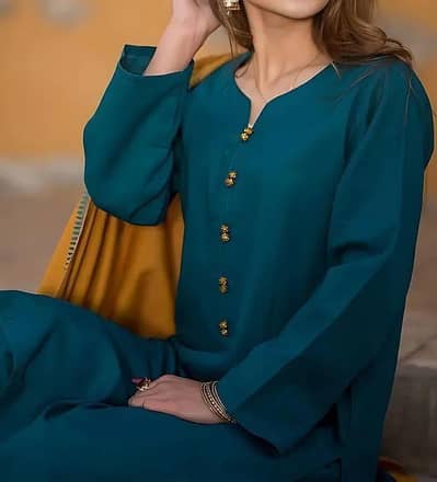 Blue Dhanak 3-piece unstitched suit with pashmina dupatta