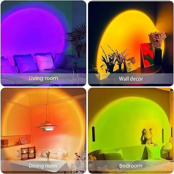 T  Sunset Lamp Projector Sun Lamp Projection for Aesthetic Room Décor Sunset Light with Remote 16 Colors Changing Sunrise Mood Atmosphere Lamp for Bedroom
