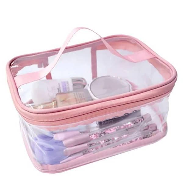 T  Multi Purpose Cosmetic PVC Plastic Bag Organizer Storage Jewellery Vanity Box Makeup Kit (Transparent)