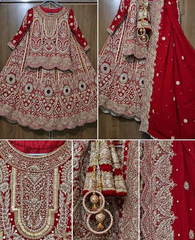 Red Bridal Lehnga with Heavy Handwork | Small | Lahore