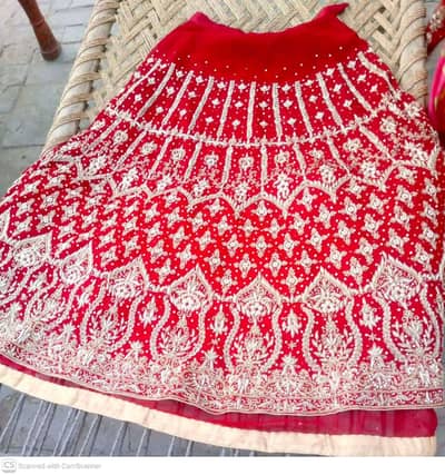 Heavily Embroidered Red Bridal Lehenga – Worn Once (Condition 10/10)